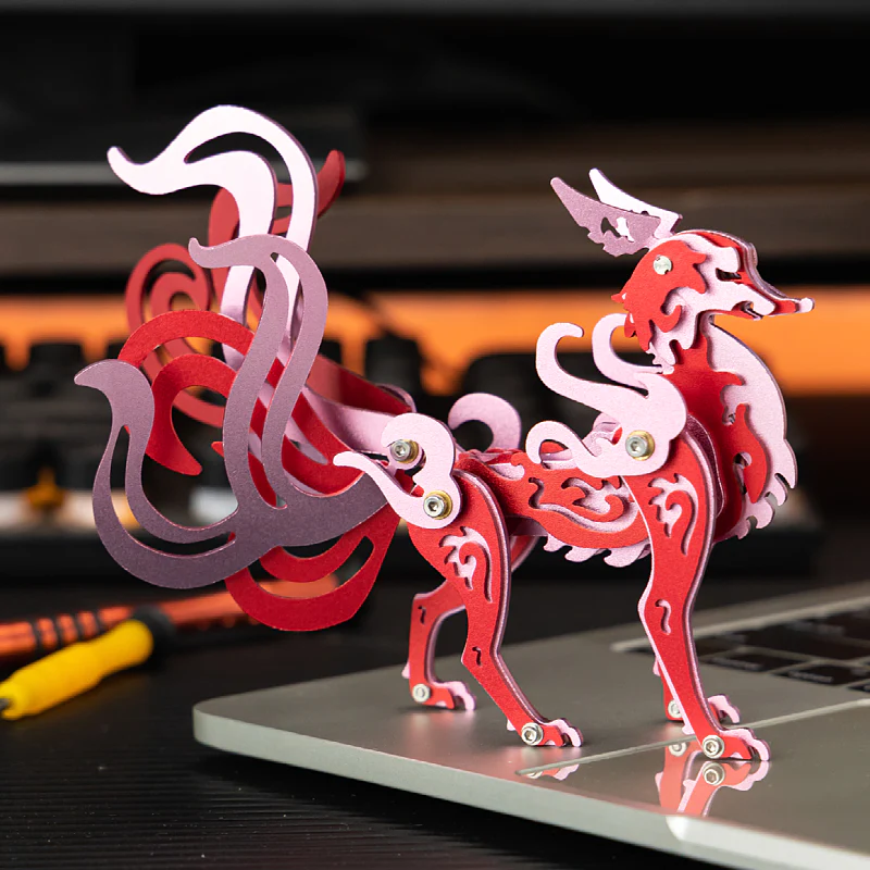 Nine-Tailed Fox 3D Colored Metal Puzzle Model Kit - Image 3