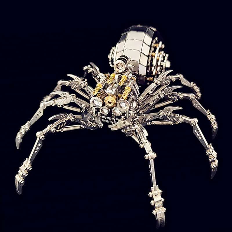 3D metal mechanical spider with colored lights rotatable puzzle model kit - Image 4