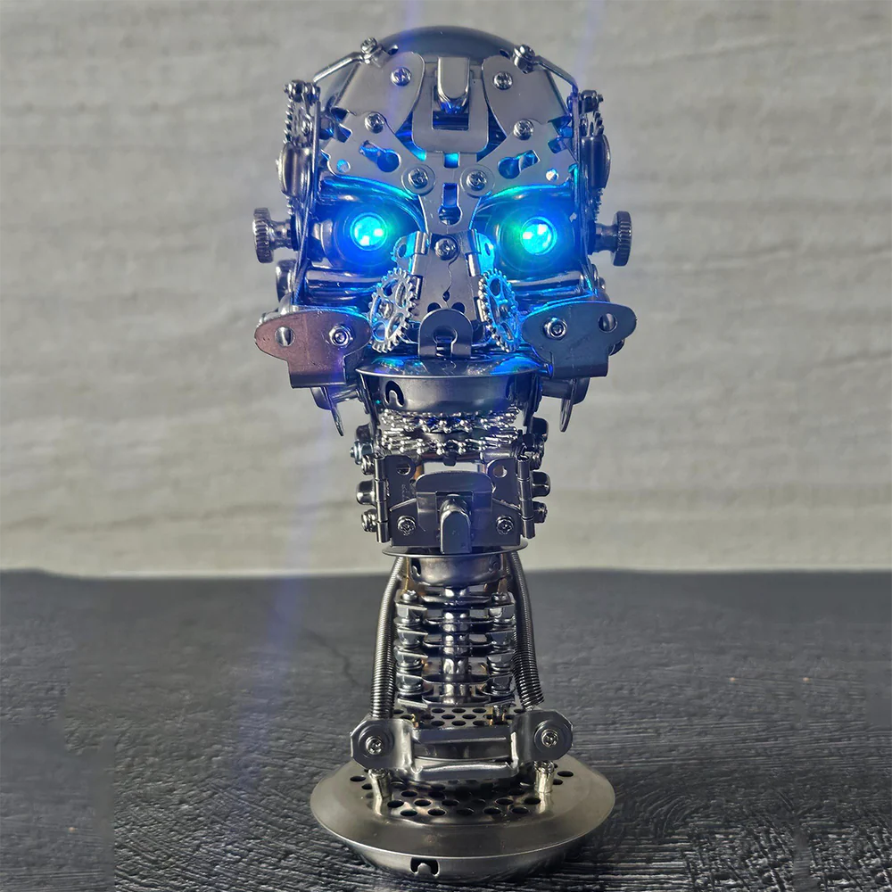 200PCS Steampunk Skull DIY 3D Metal Puzzle Model Kit with Base for Decoration and Gifts - Image 4