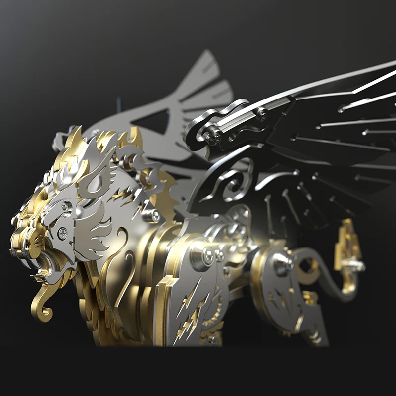 3D metal mechanical tiger with wings mythical creature model kit - Image 7