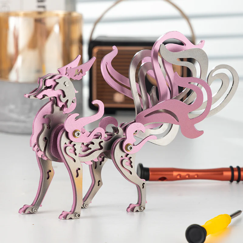 Nine-Tailed Fox 3D Colored Metal Puzzle Model Kit - Image 9