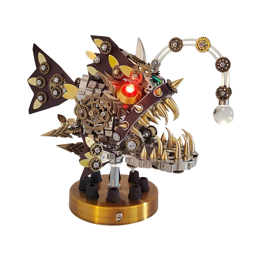 Steampunk Anglerfish 3D Metal Puzzle Model Kit with Base - Image 11