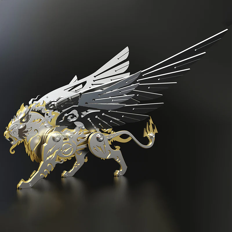 3D metal mechanical tiger with wings mythical creature model kit - Image 6