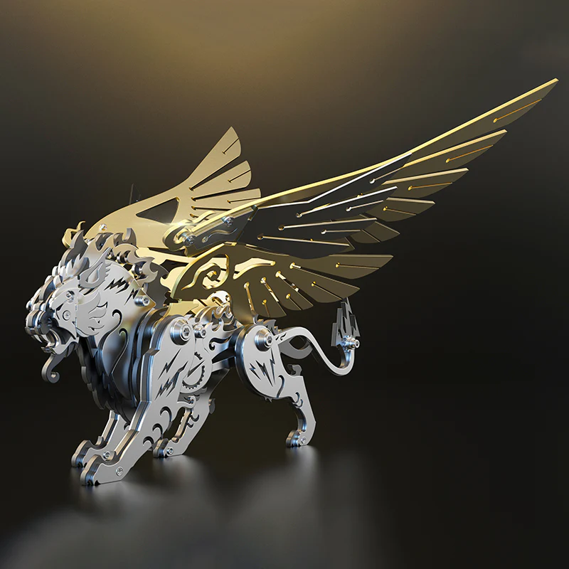 3D metal mechanical tiger with wings mythical creature model kit - Image 4
