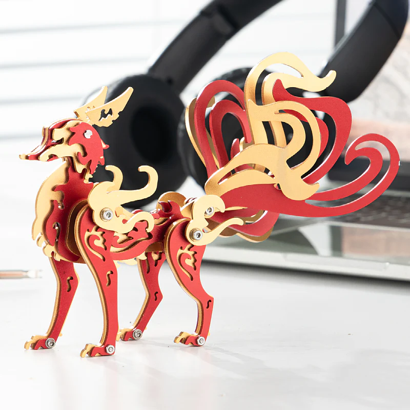 Nine-Tailed Fox 3D Colored Metal Puzzle Model Kit - Image 19