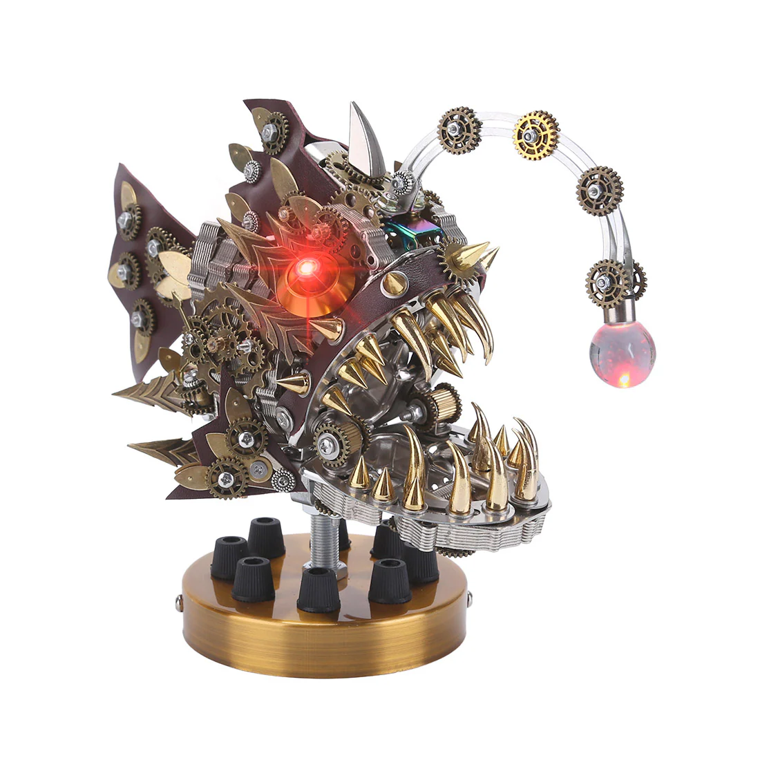 Steampunk Anglerfish 3D Metal Puzzle Model Kit with Base - Image 7