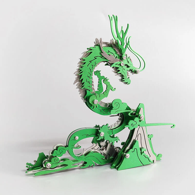 3D DIY Metal Puzzle Dragon on the Mountain Mythical Creature Model Kit - Image 8