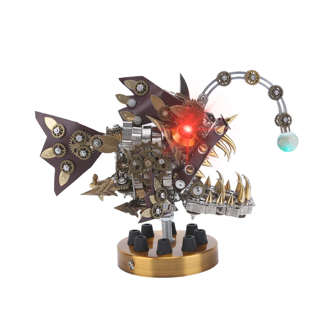 Steampunk Anglerfish 3D Metal Puzzle Model Kit with Base - Image 3