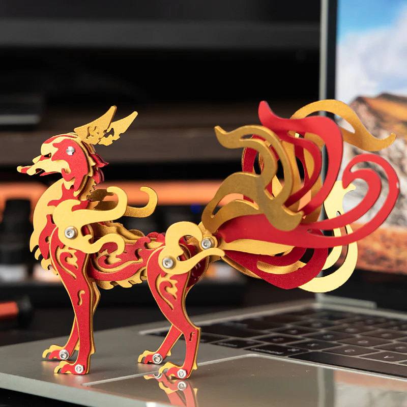 Nine-Tailed Fox 3D Colored Metal Puzzle Model Kit - Image 15