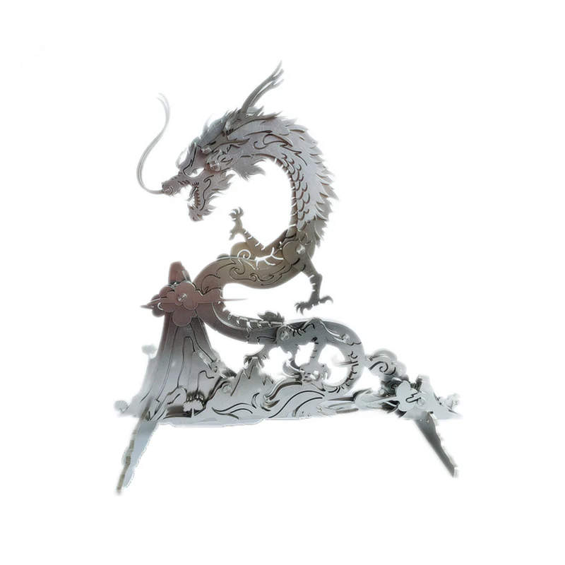 3D DIY Metal Puzzle Dragon on the Mountain Mythical Creature Model Kit - Image 16