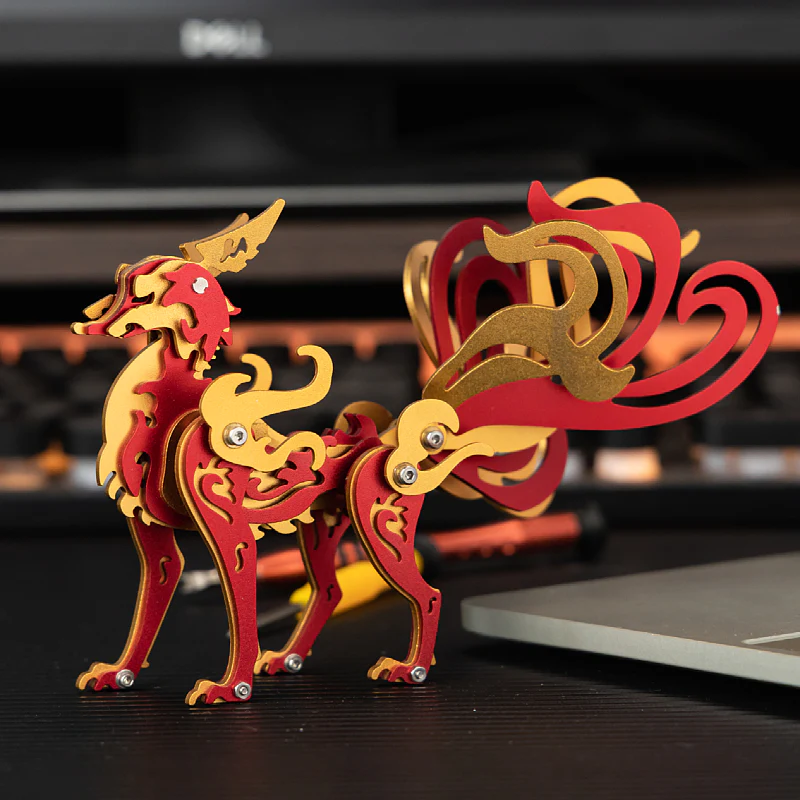 Nine-Tailed Fox 3D Colored Metal Puzzle Model Kit - Image 5