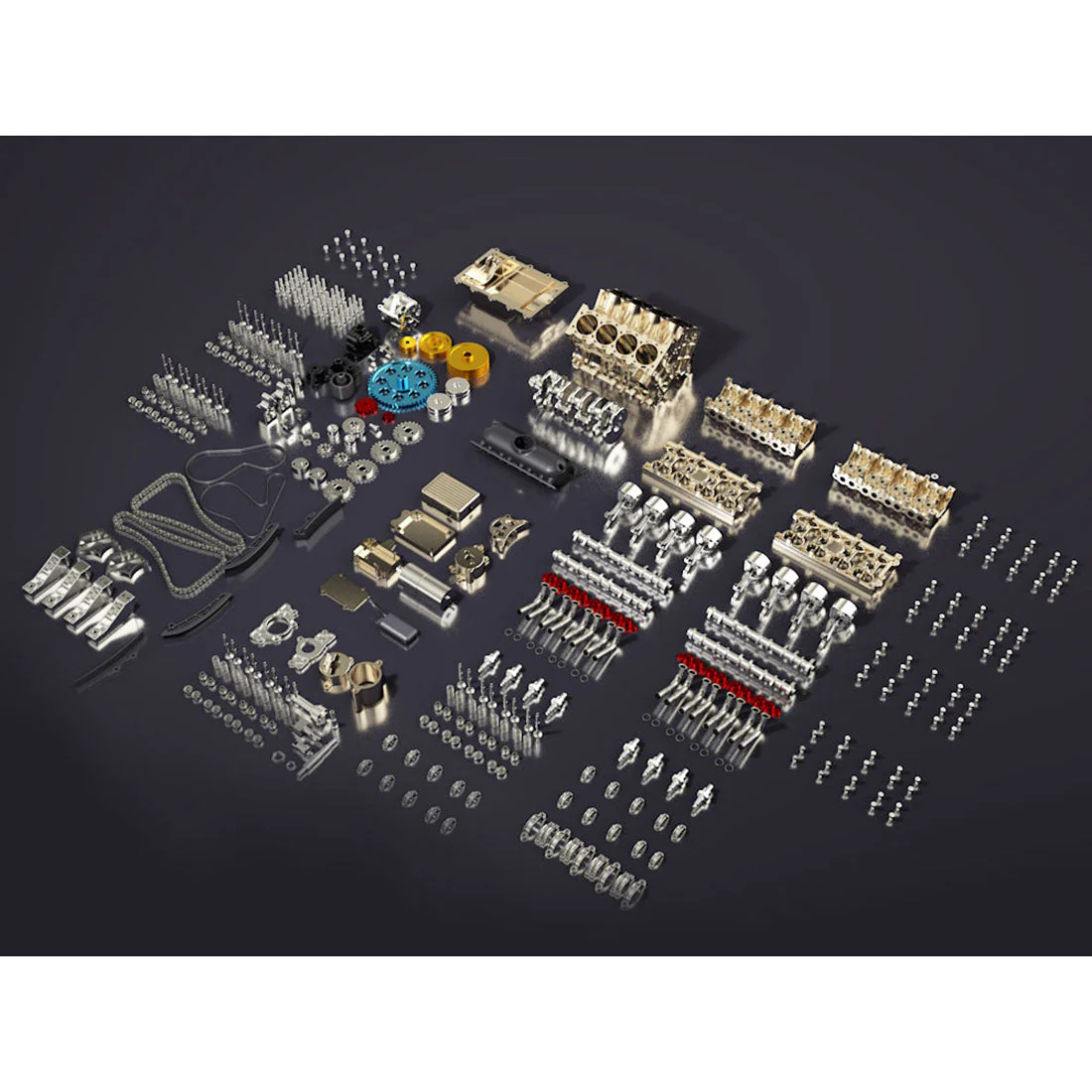 v8 engine 3d metal mechanical science experiment 500 piece model kit - Image 17
