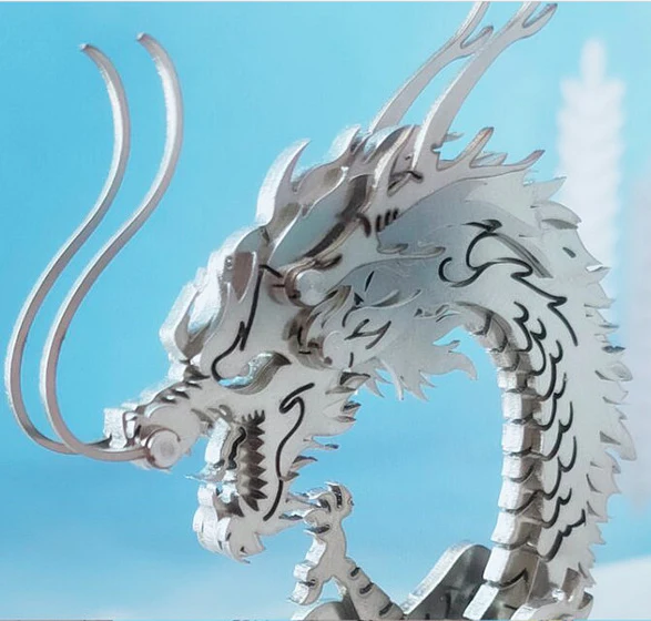 3D DIY Metal Puzzle Dragon on the Mountain Mythical Creature Model Kit - Image 12