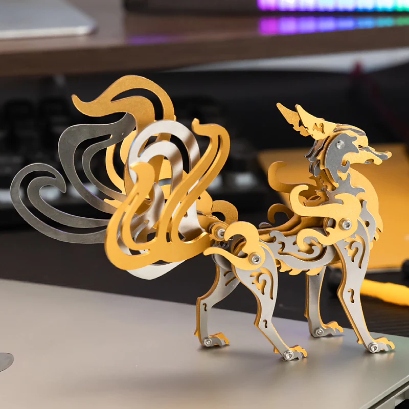 Nine-Tailed Fox 3D Colored Metal Puzzle Model Kit - Image 12