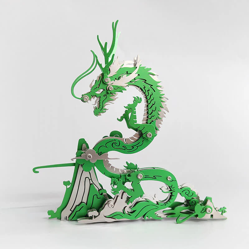 3D DIY Metal Puzzle Dragon on the Mountain Mythical Creature Model Kit - Image 20