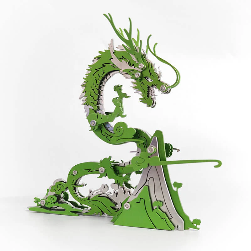 3D DIY Metal Puzzle Dragon on the Mountain Mythical Creature Model Kit - Image 19
