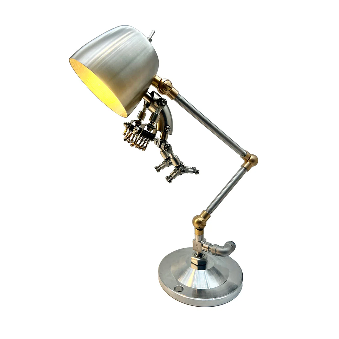 Steampunk 3D Metal Robot Table Lamp US-Plug Decoration - Image 5