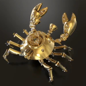 3D Golden Metal Mechanical Crab Puzzle Model Kit — Perfect for Gifts & Collecting