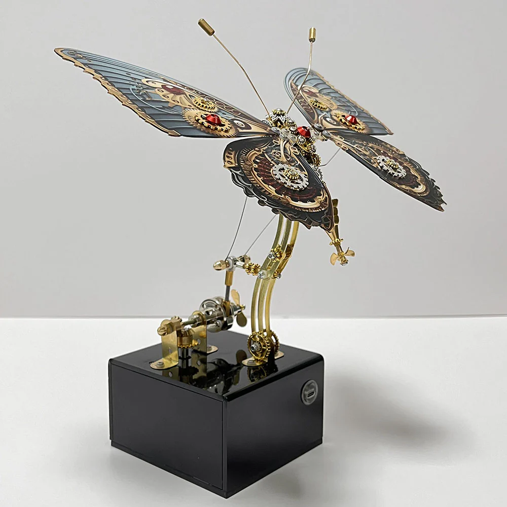 Steampunk Butterfly Mechanical 3D Metal Puzzle Model with Music Box for Gifts and Decor - Image 5