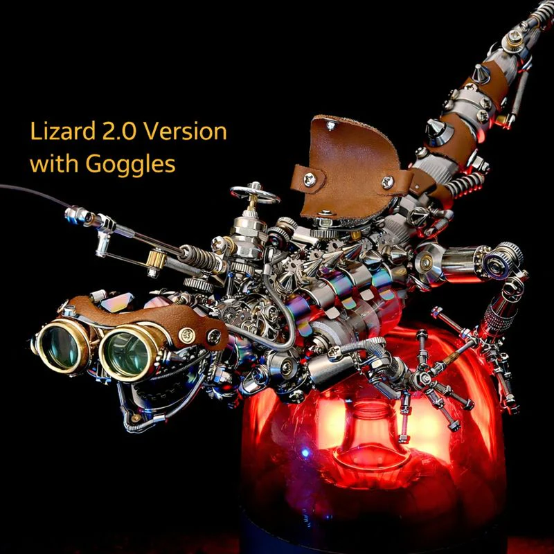 Steampunk Mechanical Chameleon 3D Metal Puzzle Model Kit for Adults - Image 10