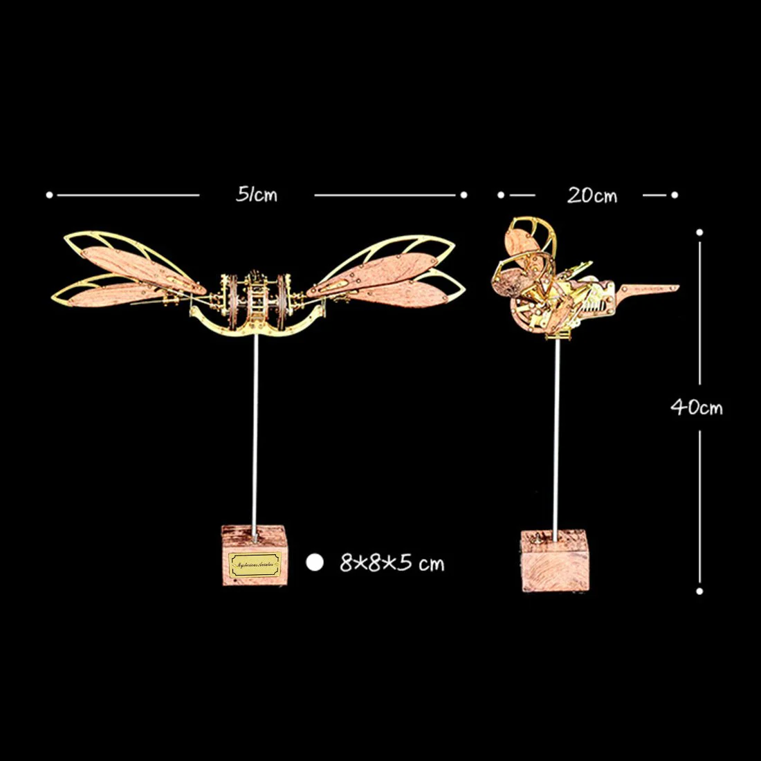 Collectable Dynamic Mechanical Mystery Dragonfly DIY Metal Wooden 3D Aircraft Puzzle Model - Image 7
