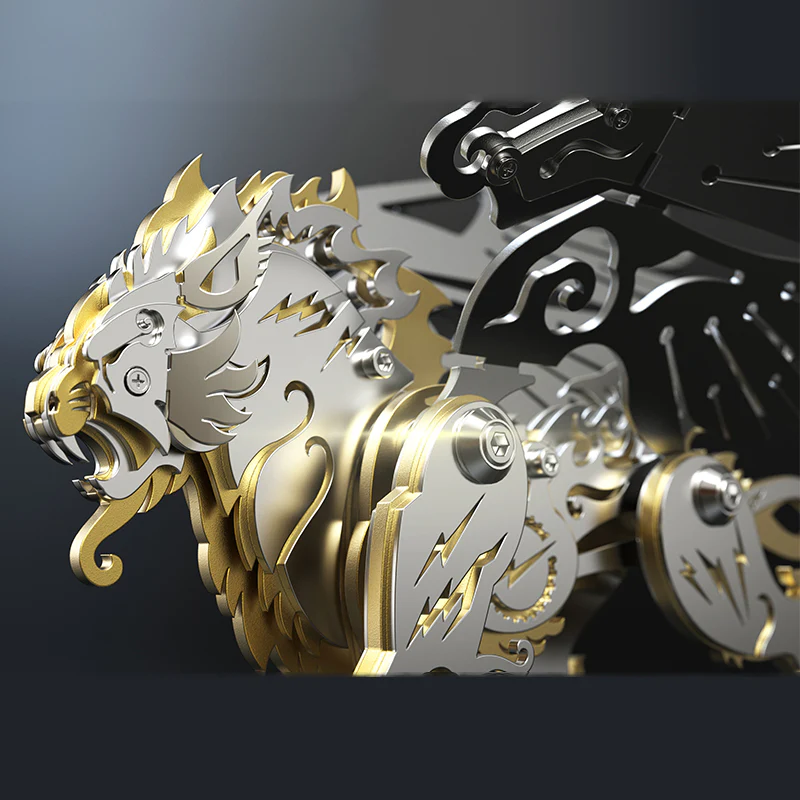 3D metal mechanical tiger with wings mythical creature model kit - Image 8