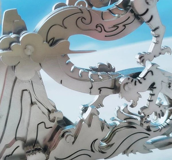 3D DIY Metal Puzzle Dragon on the Mountain Mythical Creature Model Kit - Image 14