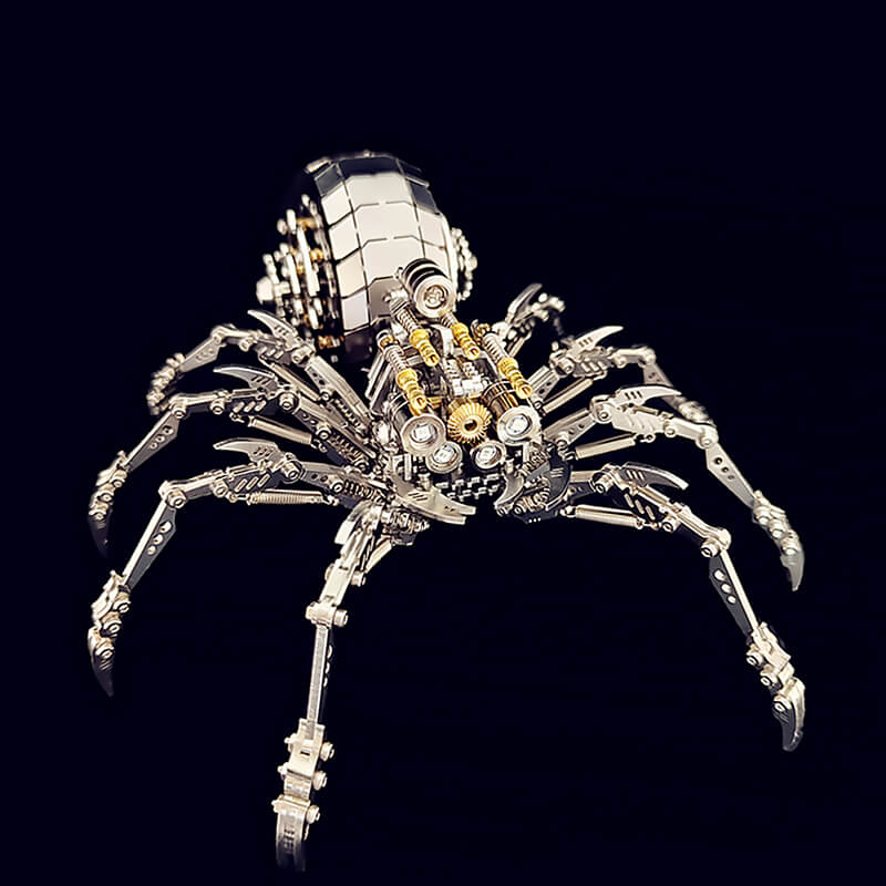 3D metal mechanical spider with colored lights rotatable puzzle model kit - Image 3