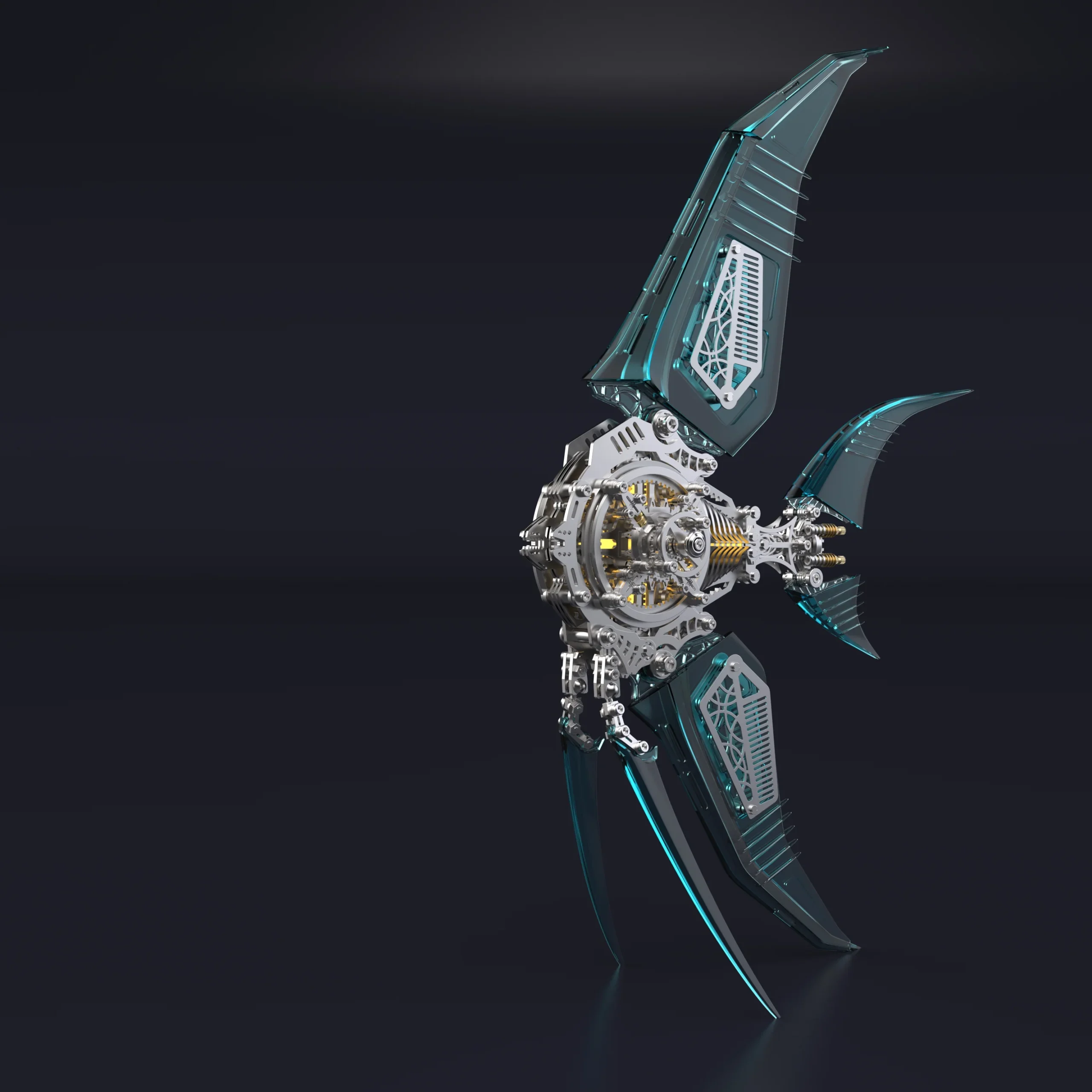 Mechanical Angelfish 3D Metal Puzzle Model Marine Life Series - Image 18