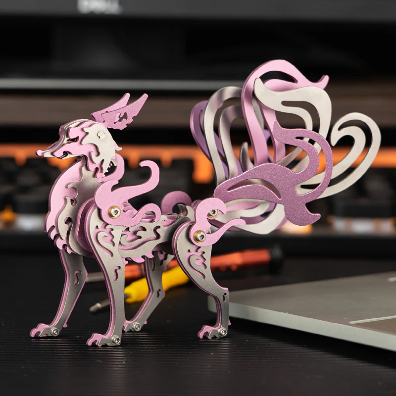 Nine-Tailed Fox 3D Colored Metal Puzzle Model Kit - Image 6