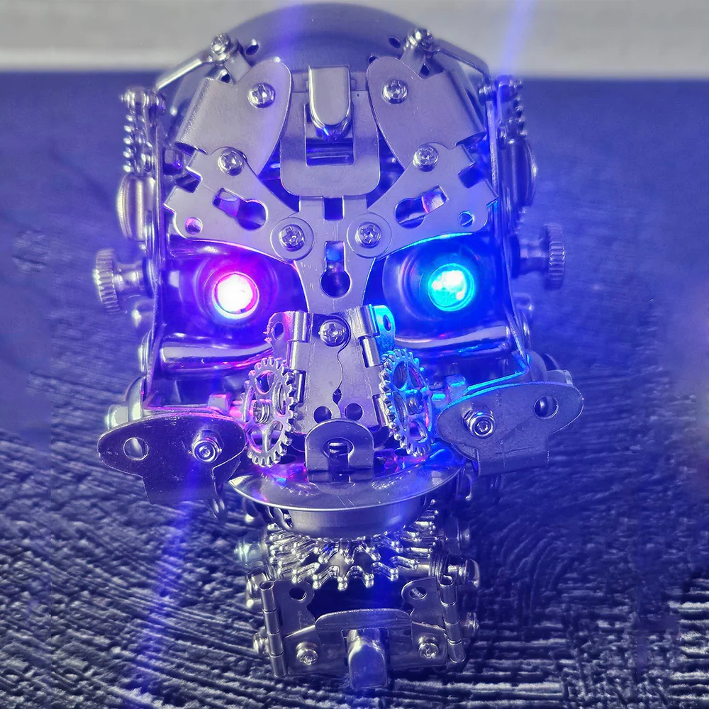 200PCS Steampunk Skull DIY 3D Metal Puzzle Model Kit with Base for Decoration and Gifts - Image 6