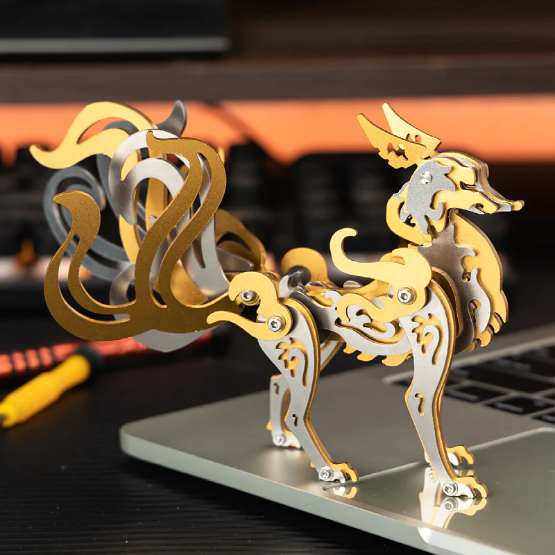 Nine-Tailed Fox 3D Colored Metal Puzzle Model Kit - Image 14