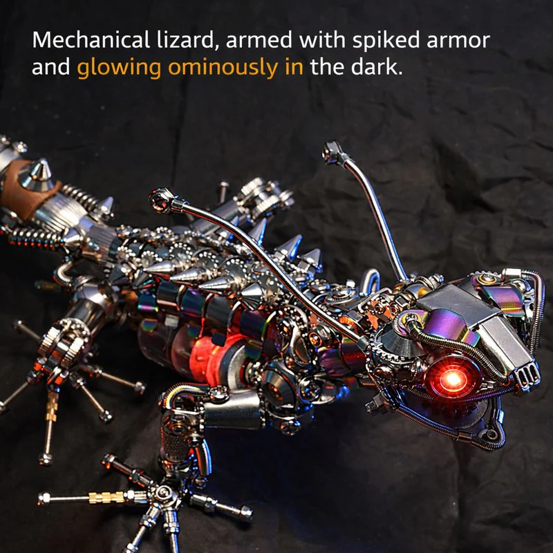 Steampunk Mechanical Chameleon 3D Metal Puzzle Model Kit for Adults - Image 9
