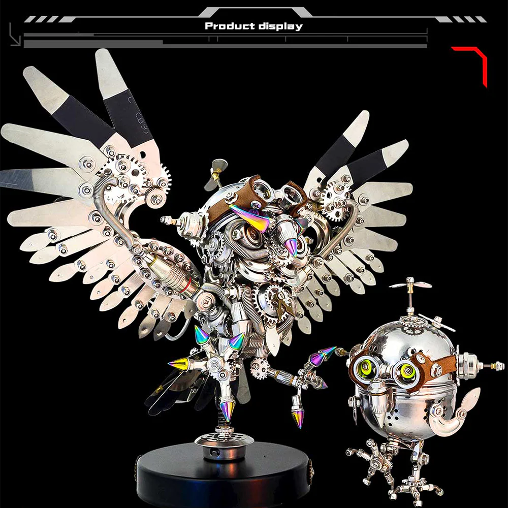 Steampunk Mechanical Owl Egg Puzzle Model Kit - Image 3