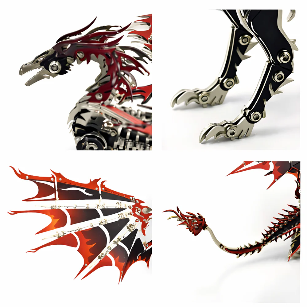 3D Mechanical Fire Dragon Metal Model Kit DIY Puzzle for Adults & Kids - Image 16