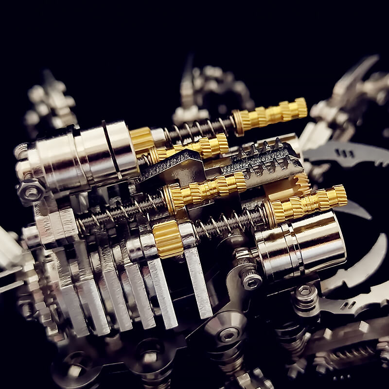 3D metal mechanical spider with colored lights rotatable puzzle model kit - Image 8