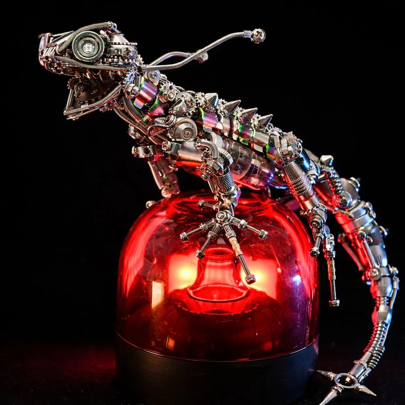 Steampunk Mechanical Chameleon 3D Metal Puzzle Model Kit for Adults - Image 5