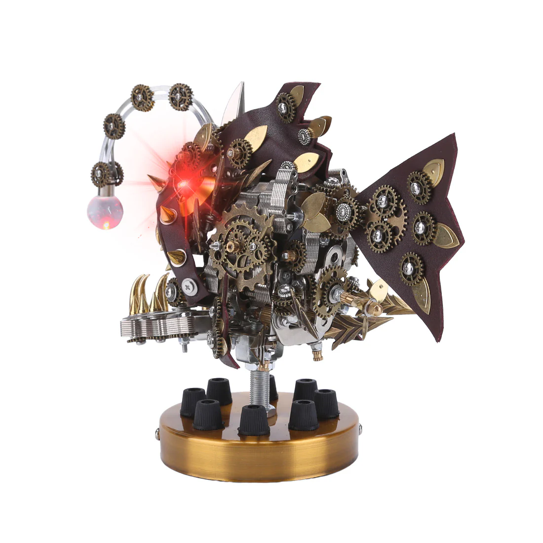 Steampunk Anglerfish 3D Metal Puzzle Model Kit with Base - Image 8
