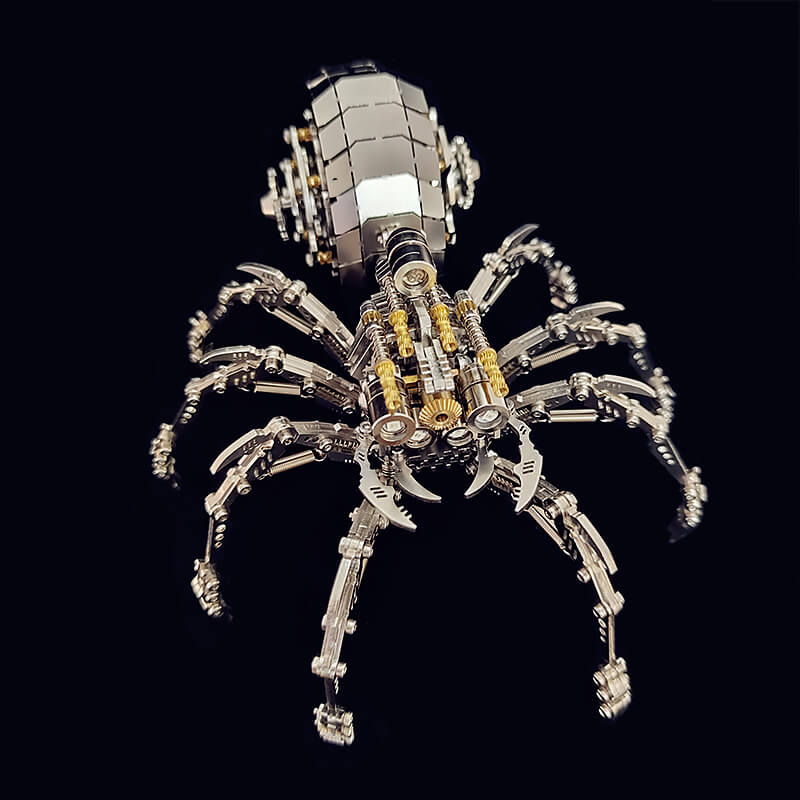 3D metal mechanical spider with colored lights rotatable puzzle model kit - Image 6