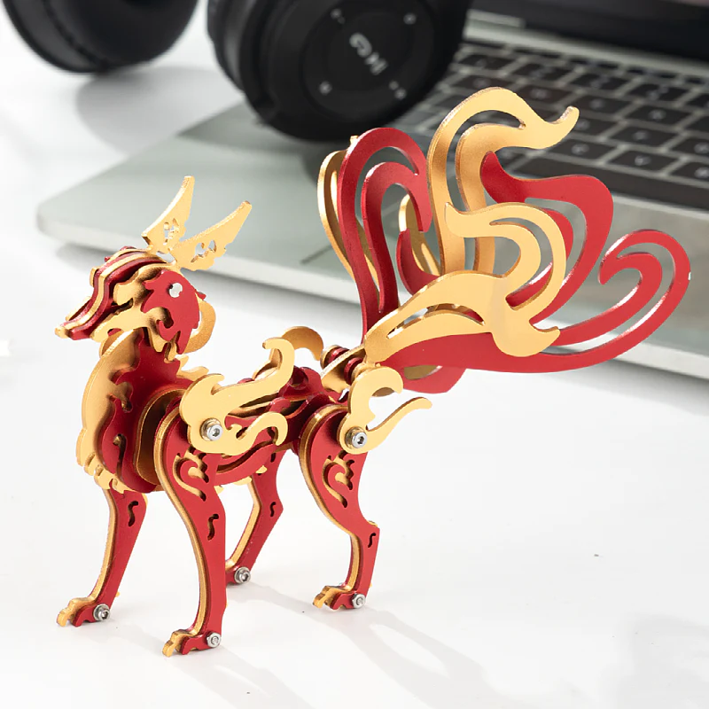 Nine-Tailed Fox 3D Colored Metal Puzzle Model Kit - Image 20