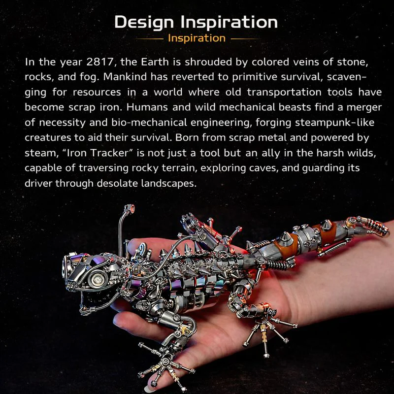 Steampunk Mechanical Chameleon 3D Metal Puzzle Model Kit for Adults - Image 6