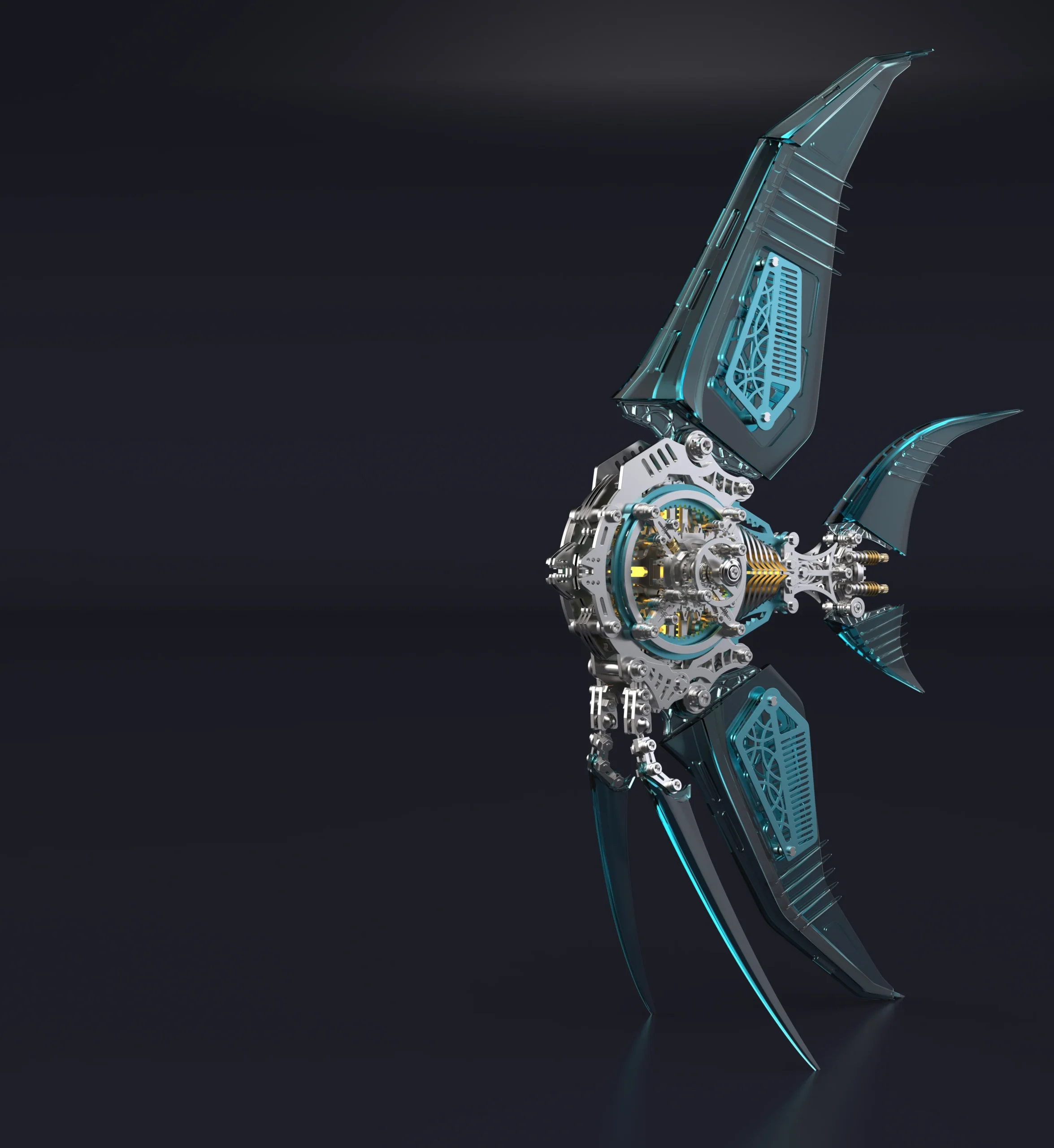 Mechanical Angelfish 3D Metal Puzzle Model Marine Life Series - Image 8