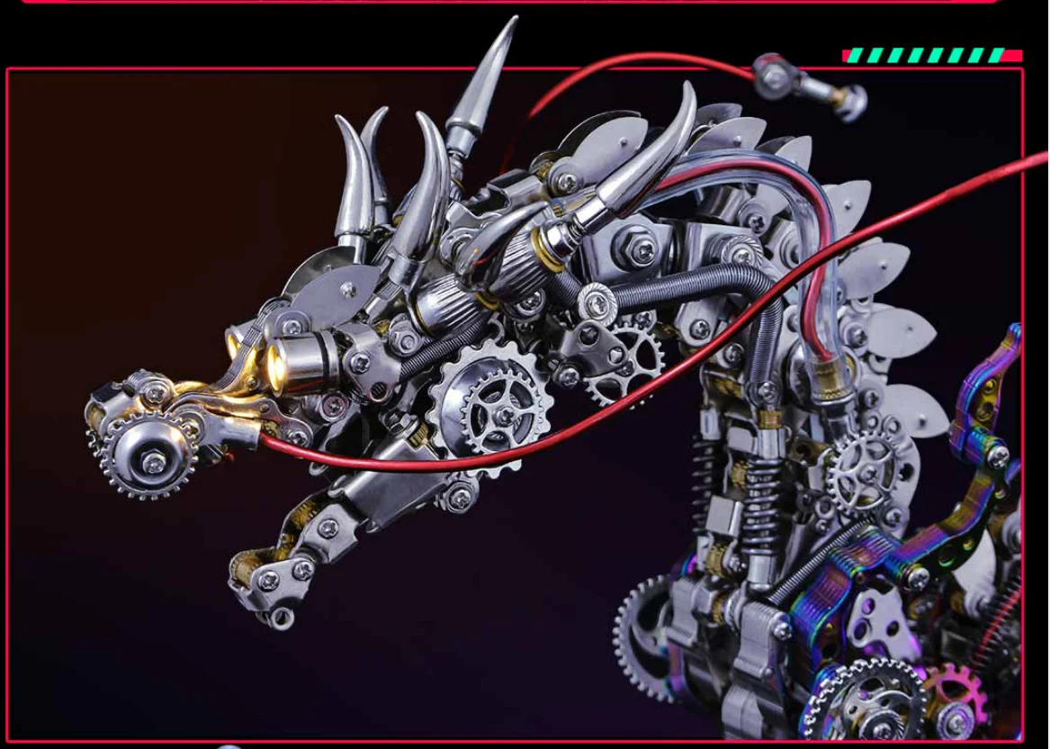 1300PCS 3D Metal DIY Realistic Chinese Dragon Model Kit Ancient Mythical Beasts - Image 19
