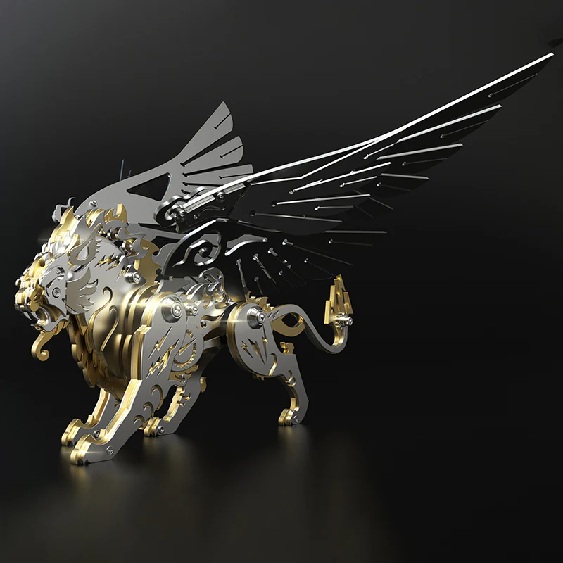 3D metal mechanical tiger with wings mythical creature model kit - Image 2