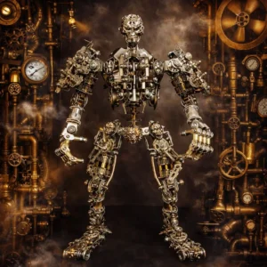Steampunk 3D Metal Skull Iron Warrior Puzzle Model 1200PCS Kit