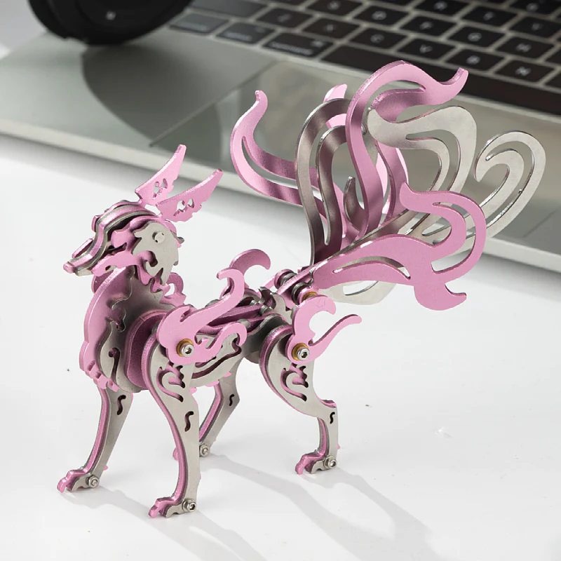 Nine-Tailed Fox 3D Colored Metal Puzzle Model Kit - Image 11