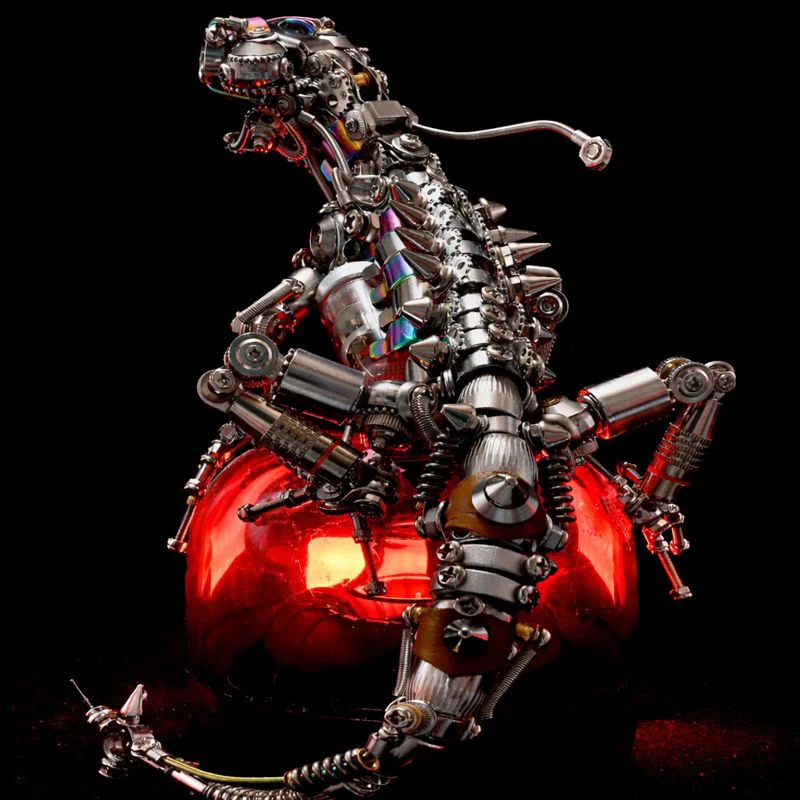 Steampunk Mechanical Chameleon 3D Metal Puzzle Model Kit for Adults - Image 8