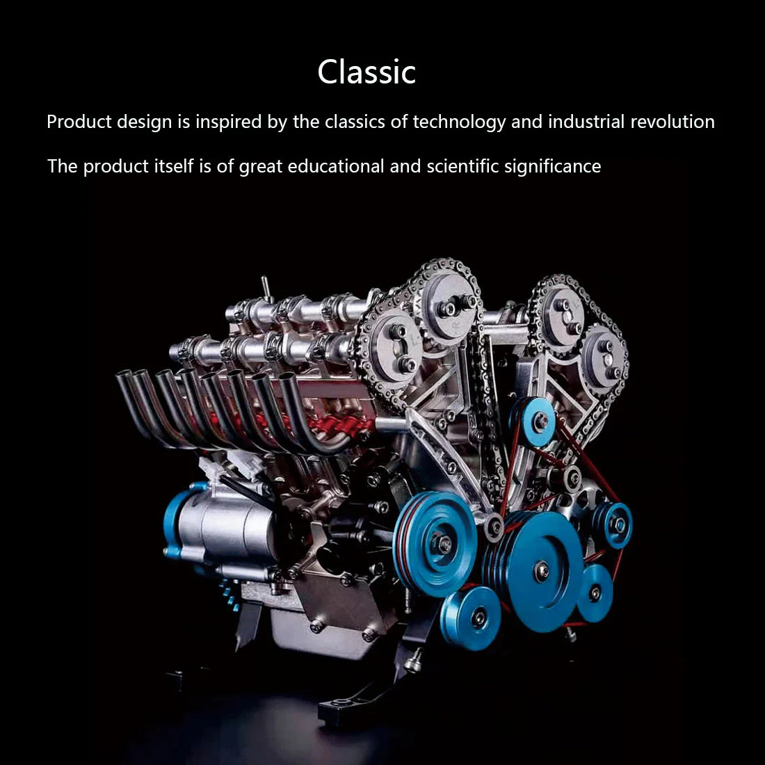 v8 engine 3d metal mechanical science experiment 500 piece model kit - Image 16