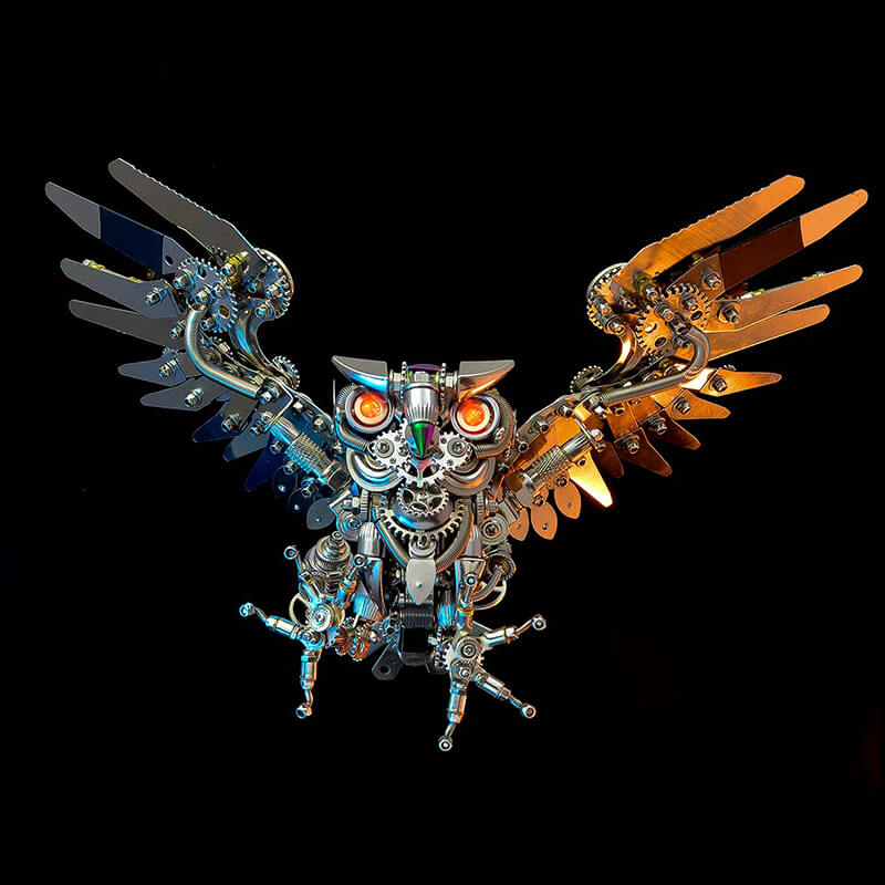 Owl Steampunk 3D Metal Puzzle Kit Animal Series for Adults - Image 17