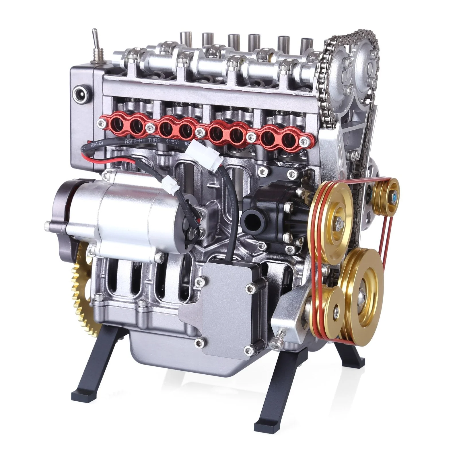 Teching 3D Assembly Adult 300+pcs Car Engine Model Toys Mini Inline 4 cylinders Engine Education - Image 4